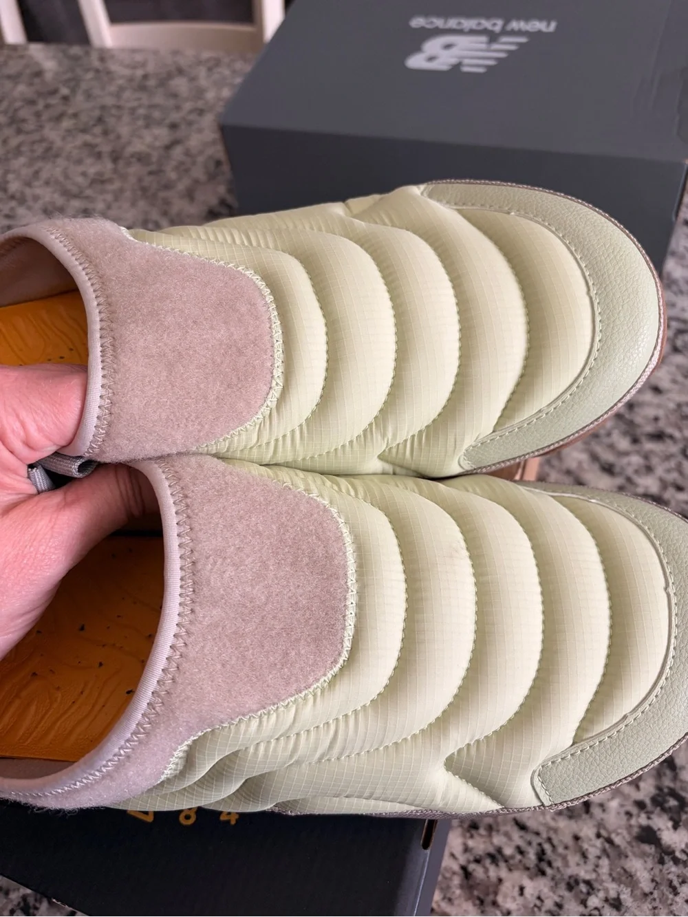 NWT Teva Quilted Slip-On Clog in Pale Green and Beige Men’s size 12, women’s 14